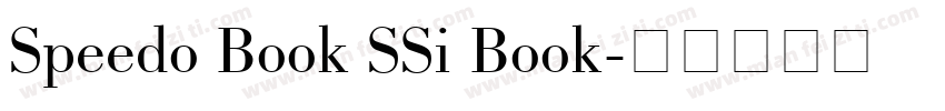 Speedo Book SSi Book字体转换